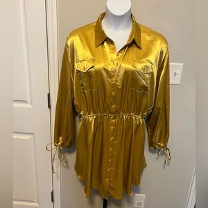 Satin Shirt Dress